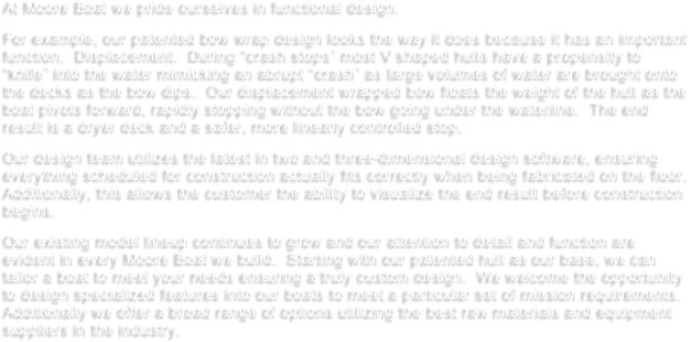 At Moore Boat we pride ourselves in functional design. For example 